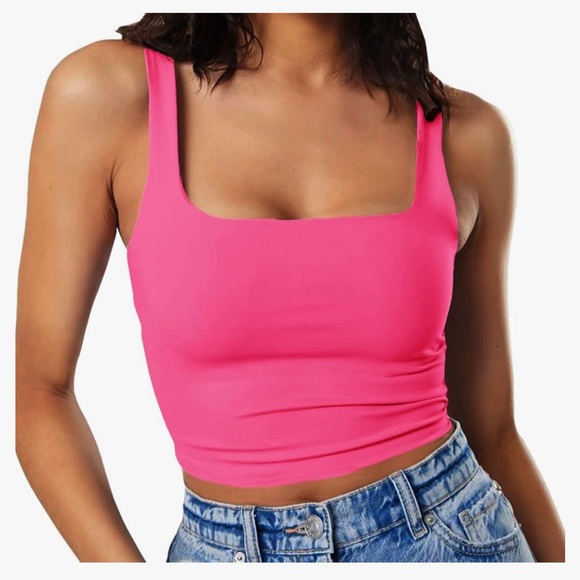 Square Neck Crop Tank Top - Picture 1 of 3